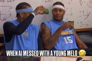 這是誰的青春？NBA官推曬安東尼和艾弗森昔日訓練中打鬧視頻