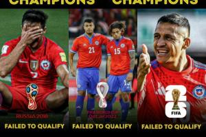 徹底沉淪！曾2連美洲杯冠軍的智利，現(xiàn)南美墊底連續(xù)3屆無緣世界杯