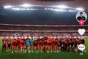 于金永社媒慶祝U22國足出線：加油兄弟們，越來越好！