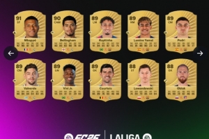 FC26官方西甲球員評分榜：姆巴佩91最高，貝林厄姆90，亞馬爾89