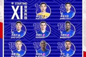 2025華潤飲料中超聯賽第24輪 上海申花vs山東泰山首發(fā)名單