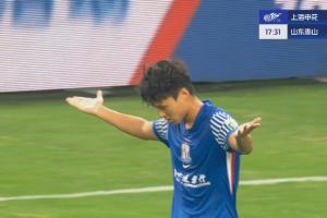 這球漂亮！！汪海健角球直接破門，做攤手慶祝！申花1-0泰山！