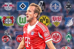 通殺！截止目前凱恩在德甲賽場(chǎng)共與20隊(duì)交手，全部取得進(jìn)球