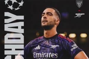 阿森納發(fā)布?xì)W冠客戰(zhàn)畢巴海報(bào)：梅里諾單人出鏡