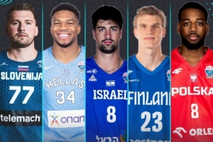 東契奇、申京、字母哥刷屏！官方發(fā)布?xì)W錦賽各項數(shù)據(jù)前五海報