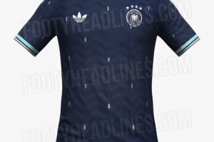 德國隊(duì)2026世界杯客場球衣揭曉：深海軍藍(lán)搭配白色、薄荷色細(xì)節(jié)