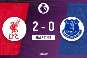 半場(chǎng)-利物浦暫2-0埃弗頓 赫拉芬貝赫傳射?；倏似崎T(mén)