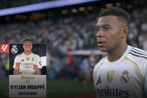 遠(yuǎn)射破門，西甲官方：姆巴佩當(dāng)選皇馬2-0西班牙人全場(chǎng)最佳