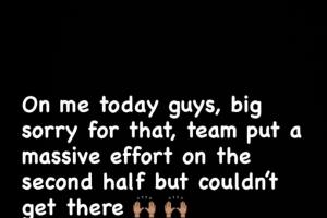 為染紅致歉！桑切斯：今天怪我，太對不起了，球隊這么拼卻沒做到