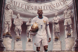 進(jìn)入榮譽(yù)殿堂！法國(guó)隊(duì)官方社媒曬海報(bào)祝賀登貝萊斬獲金球