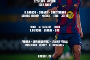 巴薩對陣皇家社會名單：亞馬爾回歸，拉菲尼亞、霍安-加西亞缺席