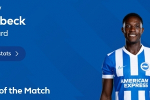 梅開二度，維爾貝克當(dāng)選官方布萊頓3-1切爾西全場最佳