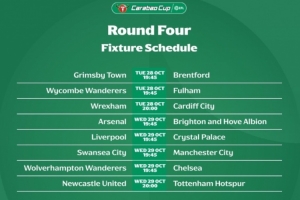 聯(lián)賽杯第4輪：阿森納vs布萊頓、利物浦vs水晶宮10月30日3:45進(jìn)行