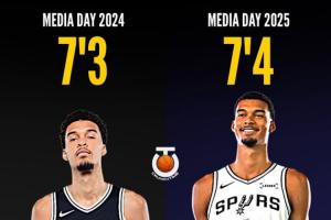 還在發(fā)育長(zhǎng)高??文班亞馬目前身高近2米24 比去年同期高約3厘米