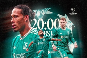 利物浦發(fā)布歐冠海報：薩拉赫、范迪克、麥卡利斯特出鏡