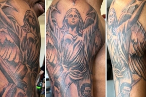 杰倫威休賽季右手新增大花臂：天使圖案+耶穌+大衛(wèi)與歌利亞！