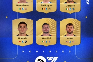 意甲9月最佳球員候選：普利西奇、德布勞內(nèi)、迪馬爾科在列