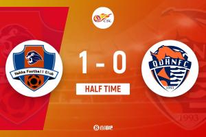 半場(chǎng)-茹子楠遠(yuǎn)射破門羅德里格中柱 梅州客家暫1-0青島海牛