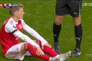 阿森納被動換人！厄德高膝蓋受傷無法堅持，蘇維門迪替補登場