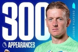 皮克福德迎埃弗頓生涯300場英超里程碑，已完成85次零封