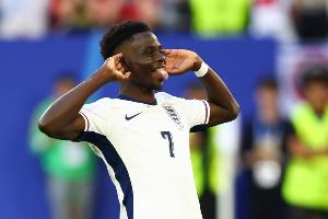 打進(jìn)13球，薩卡成為為英格蘭進(jìn)球最多的阿森納球員