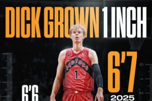 我也長(zhǎng)高了！迪克官方身高數(shù)據(jù)比上賽季高了1英寸 現(xiàn)在201CM