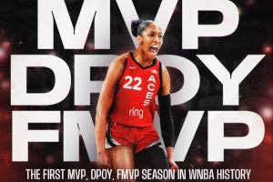 ??大滿貫！阿賈-威爾遜同年DPOY+MVP+FMVP??WNBA歷史第一人