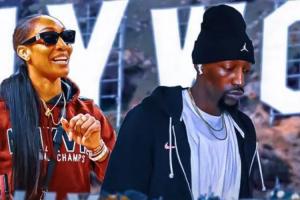 看看我的??女友！阿德巴約觀戰(zhàn)WNBA 一屁股坐在準岳父母中間