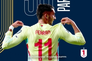 西班牙足協(xié)官方：為國(guó)家隊(duì)出戰(zhàn)50場(chǎng)，祝賀費(fèi)蘭-托雷斯！