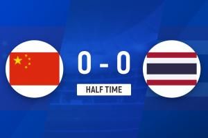 半場-劉誠宇頭球中柱劉浩帆錯失機會 U22國足暫0-0泰國U23