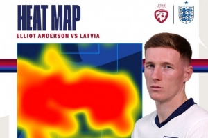 覆蓋范圍極大！英格蘭隊官方曬安德森對拉脫維亞熱區(qū)圖