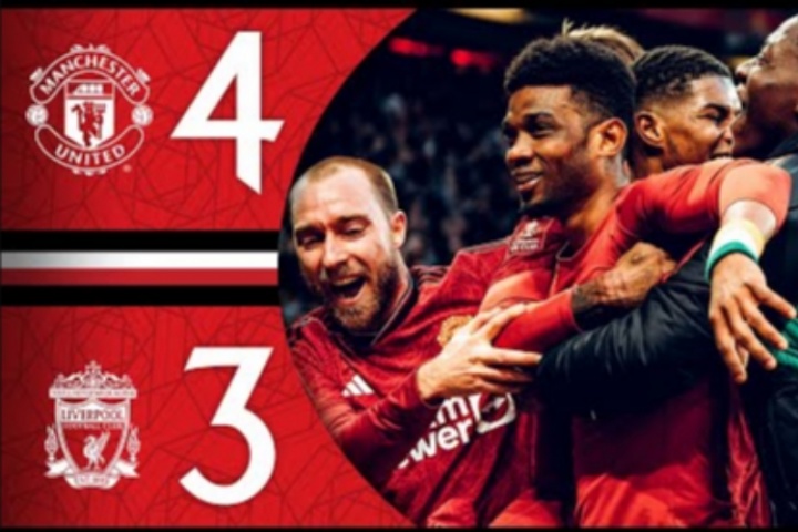 跌宕起伏！24年足總杯，阿瑪?shù)录訒r絕殺，曼聯(lián)4-3擊敗利物浦晉級