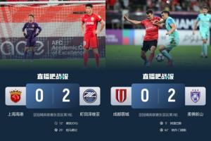 留力聯(lián)賽，中超前2海港、蓉城亞冠均輪換0-2輸球，兩隊合計2射正