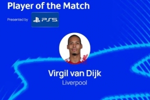 1進(jìn)球6解圍，范戴克當(dāng)選利物浦5-1客勝法蘭克福全場(chǎng)最佳球員