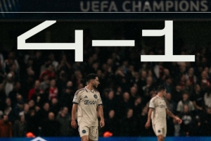 阿賈克斯隊史第2次在歐戰(zhàn)上半場丟4球，上次還是1958年2月