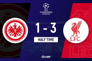 半場-利物浦暫3-1法蘭克福 ?；倏似婆f主范迪克&科納特角球破門