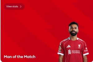 斬獲進球！薩拉赫當選利物浦2-3布倫特福德球迷票選最佳球員