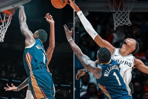 炸裂隔扣vs遮天大帽！昨日錫安兩度羞辱文班 后者4記血帽強(qiáng)勢(shì)回應(yīng)