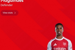 6次解圍，英超官方：加布里埃爾當(dāng)選阿森納1-0水晶宮全場最佳