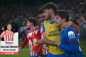 凌空抽射破門！小西蒙尼當(dāng)選馬競vs貝蒂斯全場最佳球員