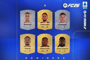 意甲10月最佳球員候選：萊奧、恰爾汗奧盧、安古伊薩等6人在列