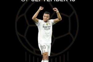 年輕人的第一個金球獎??姆巴佩當選金球獎球迷票選9月最佳球員