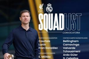 將戰(zhàn)紅軍！皇馬名單：姆巴佩領銜，阿諾德戰(zhàn)舊主，馬斯坦托諾傷缺