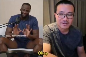 認同？當追夢聽到靜雨說杜蘭特是勇士的老1.5時直接大笑起來