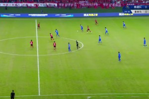 淮安隊率先進球，攻破榜首南通隊大門