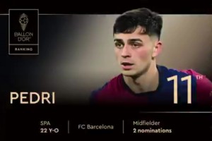 2025年金球獎排名第11位！ 佩德里，第二次獲得提名