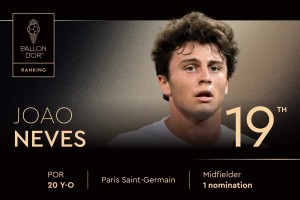 2025年金球獎(jiǎng)排名第19位！若奧-內(nèi)維斯，第一次獲得提名