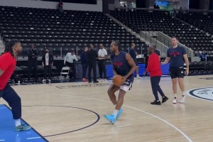 手感火熱！萊昂納德賽前熱身連續(xù)飚中遠投！