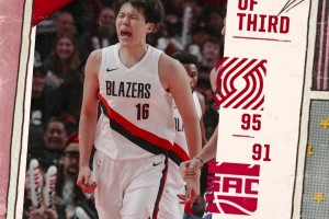 排面??楊瀚森單節(jié)爆轟14分2板1助1帽！直接上球隊(duì)海報(bào)封面