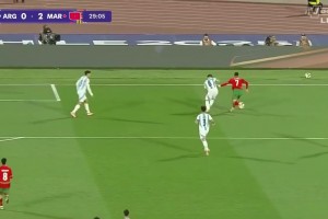 阿根廷決賽2球落后！摩洛哥斷球反擊扎比里破門梅開二度！